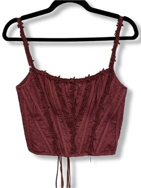 Women’s Vintage Lace-Trim Corset Cropped